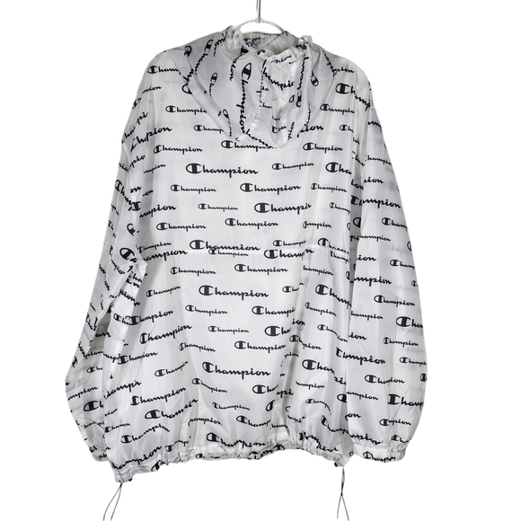 CHAMPION ALL-OVER PRINT HOODED WINDBREAKER JACKET - Picture 4 of 11